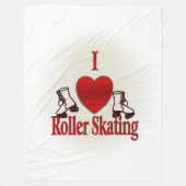 I Heart Roller Skating Fleece Deken (Voorkant)