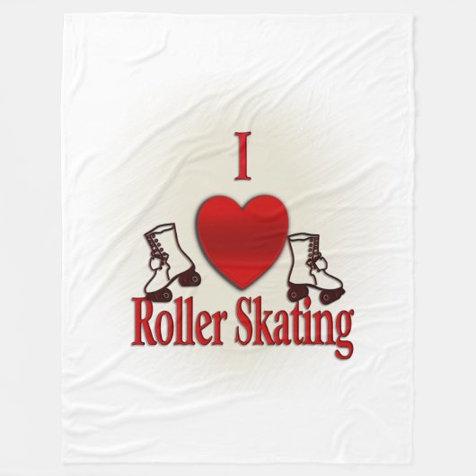 I Heart Roller Skating Fleece Deken (Voorkant)