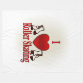I Heart Roller Skating Fleece Deken (Voorkant (Horizontaal))