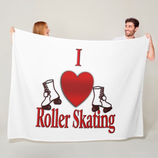 I Heart Roller Skating Fleece Deken (In situ)