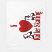 I Heart Roller Skating Fleece Deken (Voorkant)