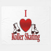 I Heart Roller Skating Fleece Deken (Voorkant (Horizontaal))