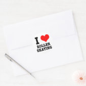 I HEART ROLLER SKATING RONDE STICKER (Envelop)