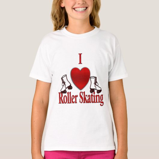 I Heart Roller Skating T-shirt (Voorkant)