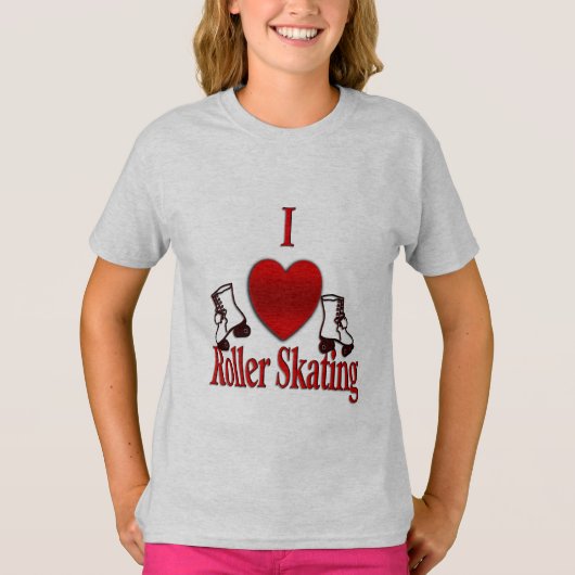 I Heart Roller Skating T-shirt (Voorkant)