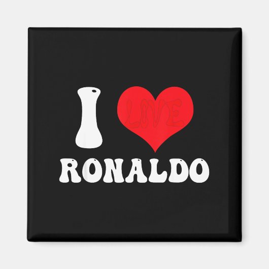 I Heart Ronaldos First Name Groovy D Valentines  Magneet (Voorkant)