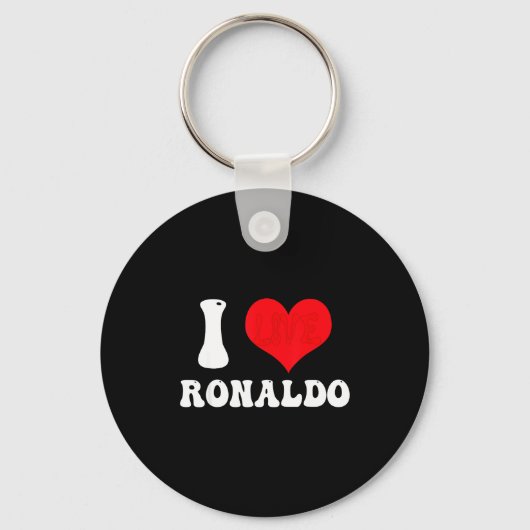 I Heart Ronaldos First Name Groovy D Valentines  Sleutelhanger (Voorkant)