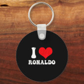 I Heart Ronaldos First Name Groovy D Valentines  Sleutelhanger (Voorkant)