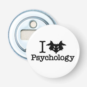 I Heart (Rorschach Inkblot) Psychologie Button Flesopener