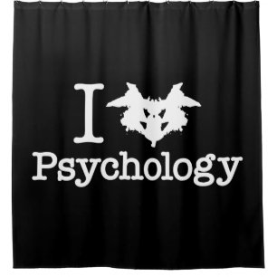 I Heart (Rorschach Inkblot) Psychologie Douchegordijn