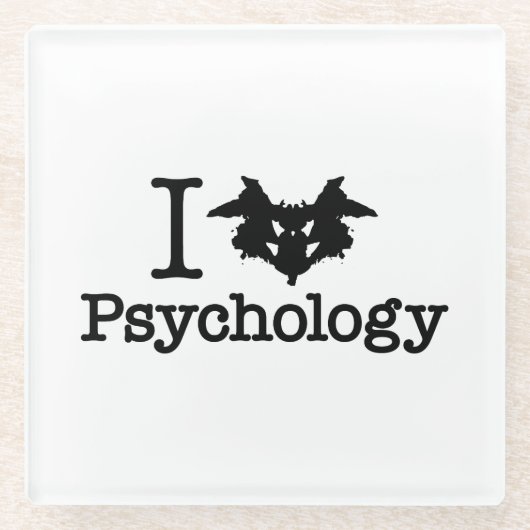 I Heart (Rorschach Inkblot) Psychologie Glazen Onderzetter (Voorkant)