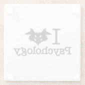 I Heart (Rorschach Inkblot) Psychologie Glazen Onderzetter (Achterkant)