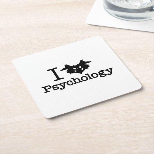 I Heart (Rorschach Inkblot) Psychologie Kartonnen Onderzetters (Schuin)
