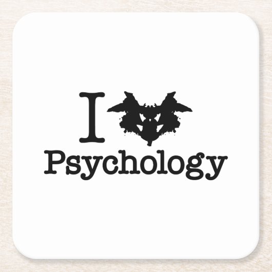 I Heart (Rorschach Inkblot) Psychologie Kartonnen Onderzetters (Voorkant)