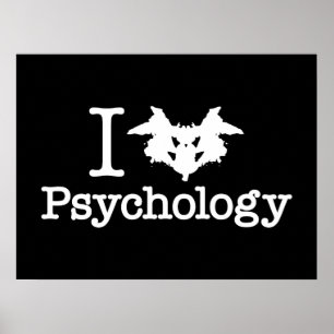 I Heart (Rorschach Inkblot) Psychologie Poster
