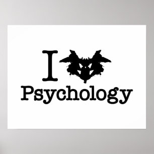 I Heart (Rorschach Inkblot) Psychologie Poster