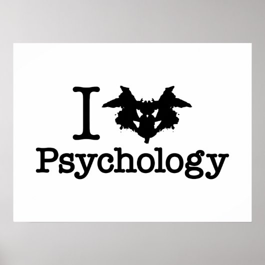 I Heart (Rorschach Inkblot) Psychologie Poster (Voorkant)