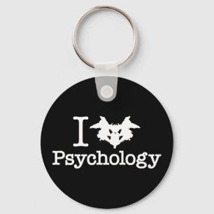 I Heart (Rorschach Inkblot) Psychologie Sleutelhanger