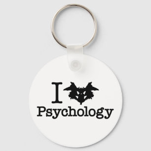 I Heart (Rorschach Inkblot) Psychologie Sleutelhanger