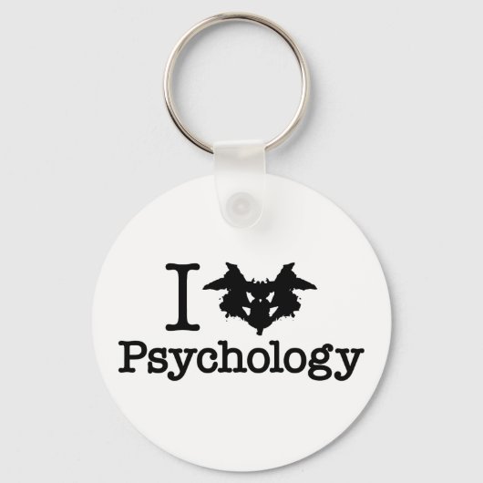 I Heart (Rorschach Inkblot) Psychologie Sleutelhanger (Voorkant)