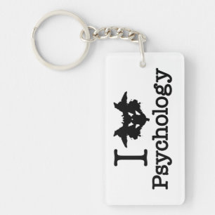 I Heart (Rorschach Inkblot) Psychologie Sleutelhanger