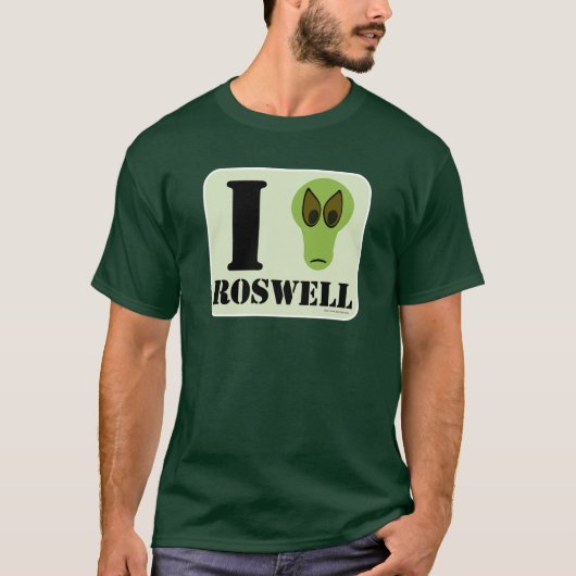 I Heart Roswell Fun Alien Logo Design T-shirt (Voorkant)