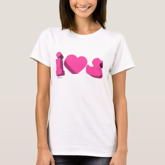I Heart Rubber Ducks 3D (Girlie) T-shirt (Voorkant)