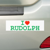 I Heart Rudolph Bumpersticker (Op auto)