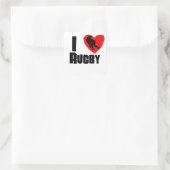 I Heart Rugby Vierkante Sticker (Tas)