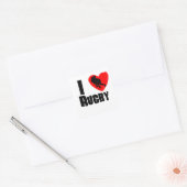 I Heart Rugby Vierkante Sticker (Envelop)