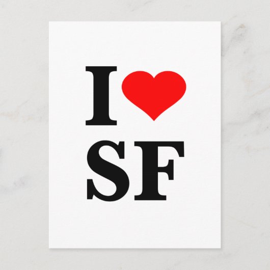 I Heart San Francisco Briefkaart (Voorkant)