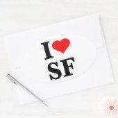 I Heart San Francisco Ovale Sticker (Envelop)