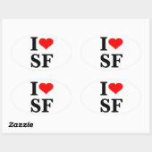 I Heart San Francisco Ovale Sticker (Vel)