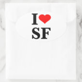I Heart San Francisco Ovale Sticker (Tas)