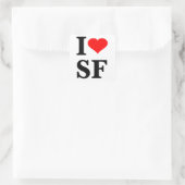 I Heart San Francisco Vierkante Sticker (Tas)