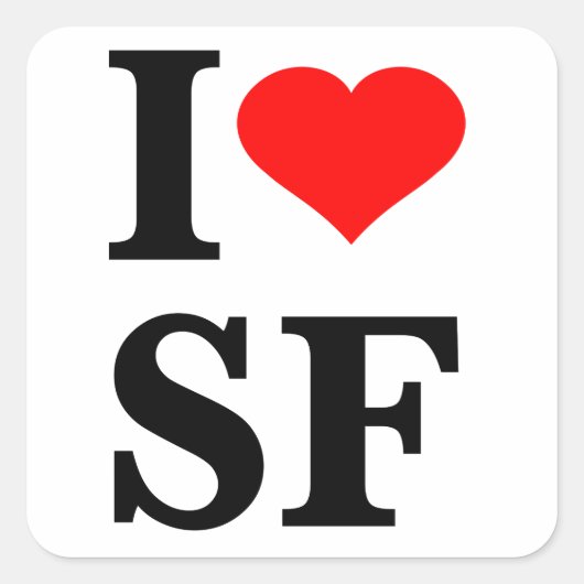 I Heart San Francisco Vierkante Sticker (Voorkant)
