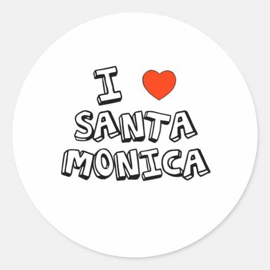 I Heart Santa Monica Ronde Sticker (Voorkant)