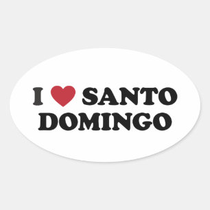 I Heart Santo Domingo Dominicaanse Republiek Ovale Sticker