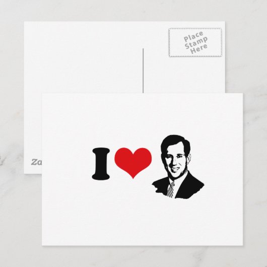 I HEART SANTORUM 2012 BRIEFKAART (Voorkant / Achterkant)