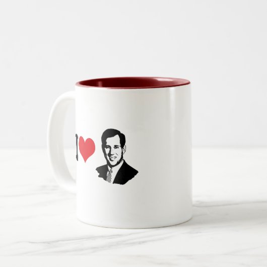 I HEART SANTORUM 2012 TWEEKLEURIGE KOFFIEMOK (Voorkant links)
