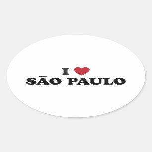 I Heart Sao Paulo Brazilië Ovale Sticker
