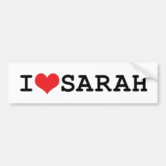 I Heart Sarah Bumpersticker (Voorkant)