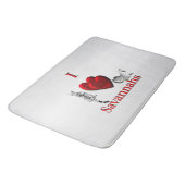 I Heart Savannah Cat Silver Badmat (Gekanteld)