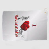 I Heart Savannah Cat Silver Golfhanddoek (Horizontaal)