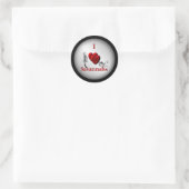 I Heart Savannah Cat Silver Ronde Sticker (Tas)