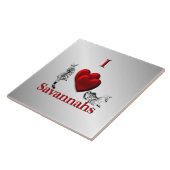 I Heart Savannah Cat Silver Tegeltje (Zijkant)