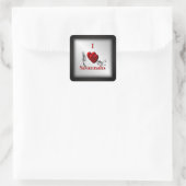 I Heart Savannah Cat Silver Vierkante Sticker (Tas)