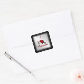 I Heart Savannah Cat Silver Vierkante Sticker (Envelop)