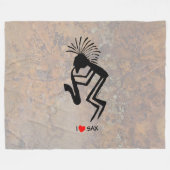 I HEART SAX FLEECE DEKEN (Voorkant (Horizontaal))