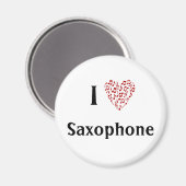 I Heart Saxophone - muziekinstrument Magneet (Voorkant / Achterkant)